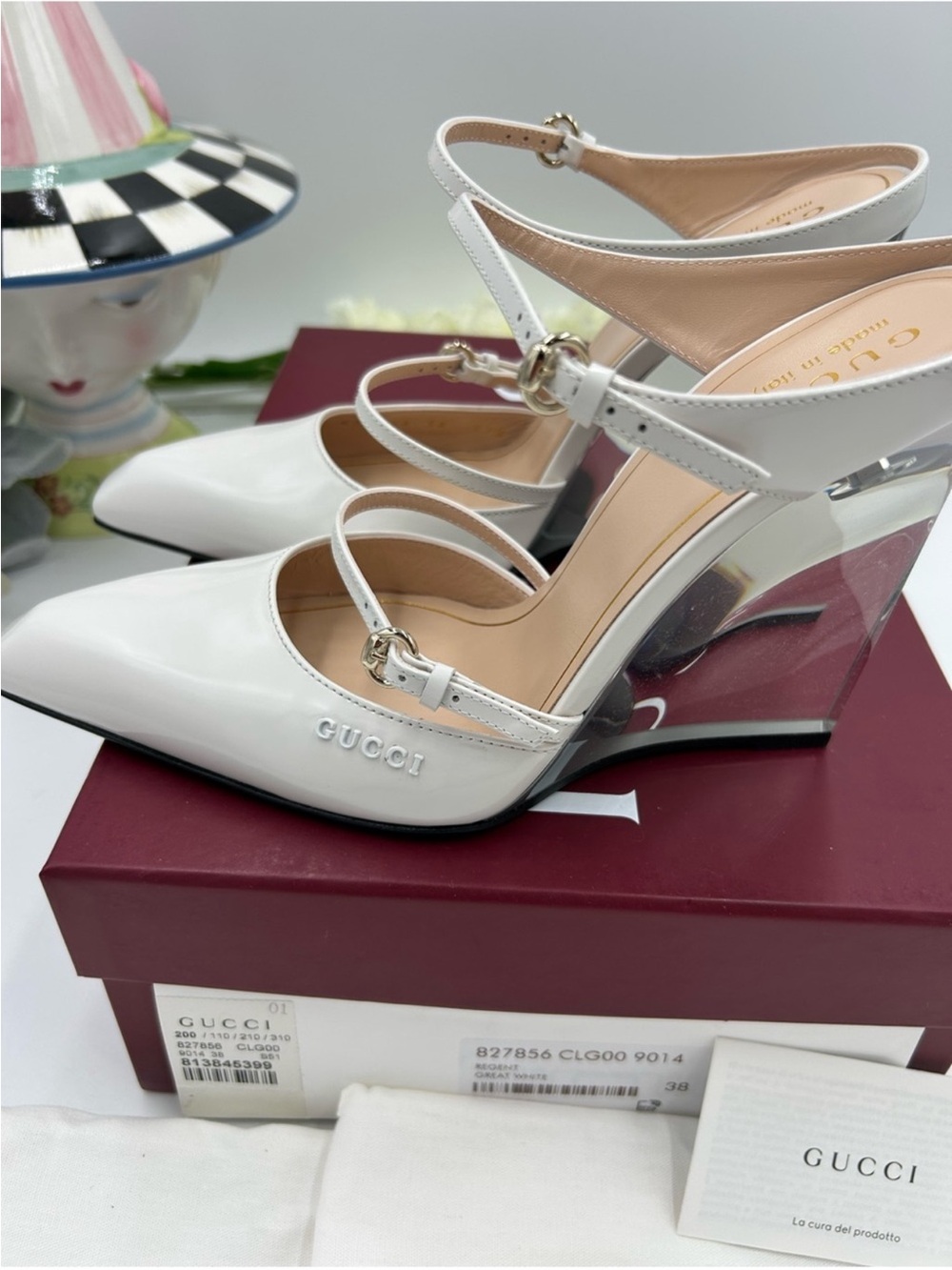 Women’s Gucci Christy patent leather wedge mule size 38 made in Italy - Picture 5 of 11